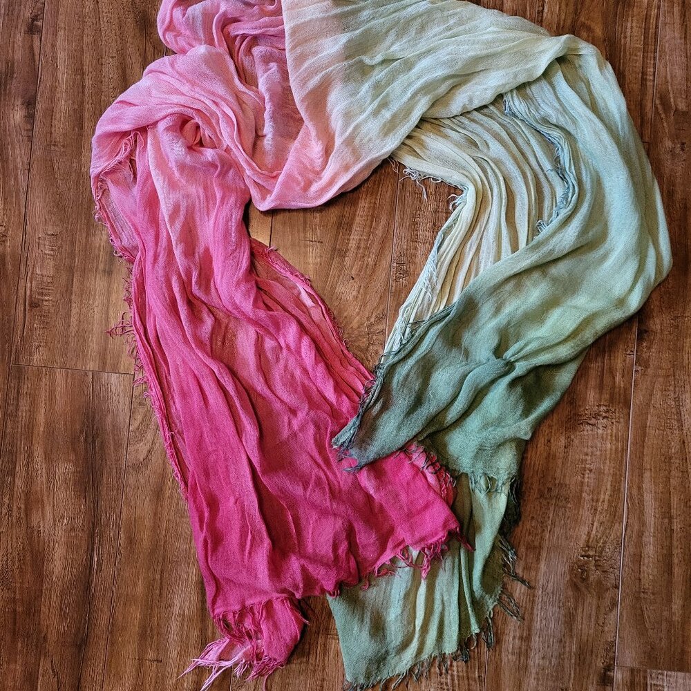 Pink and Green Scarf